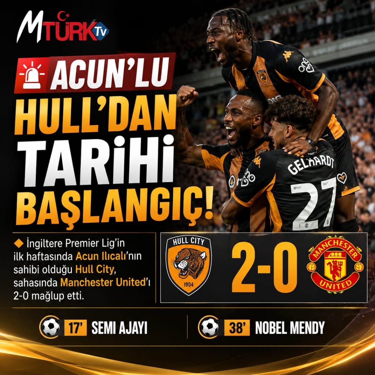 “Manchester United’a Tarihi Şok: Hull City’den 2-0’lık Zafer”